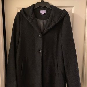 COPY - Laura Scott Hooded Winter Coat; Black, Size M.